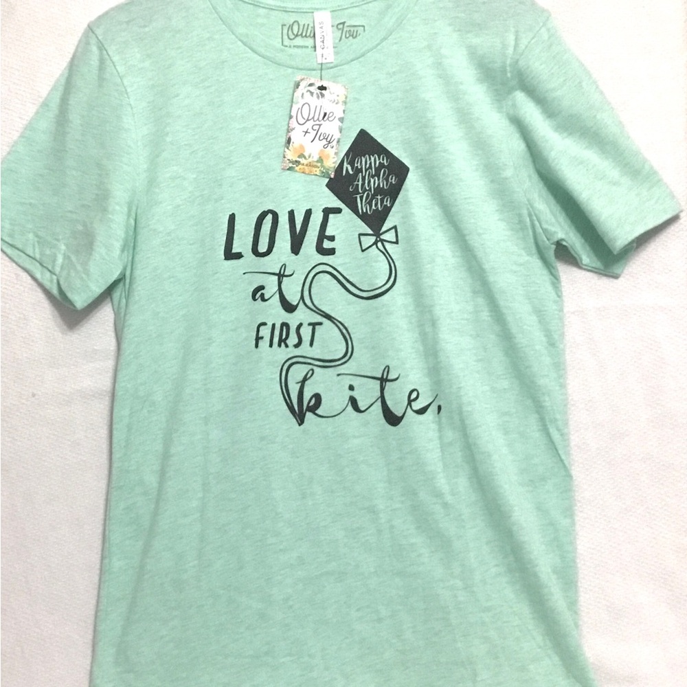 NWT CANVAS SORORITY "KAPPA ALPHA THETA" GREEN WOMEN'S T-SHIRT SZ: M
